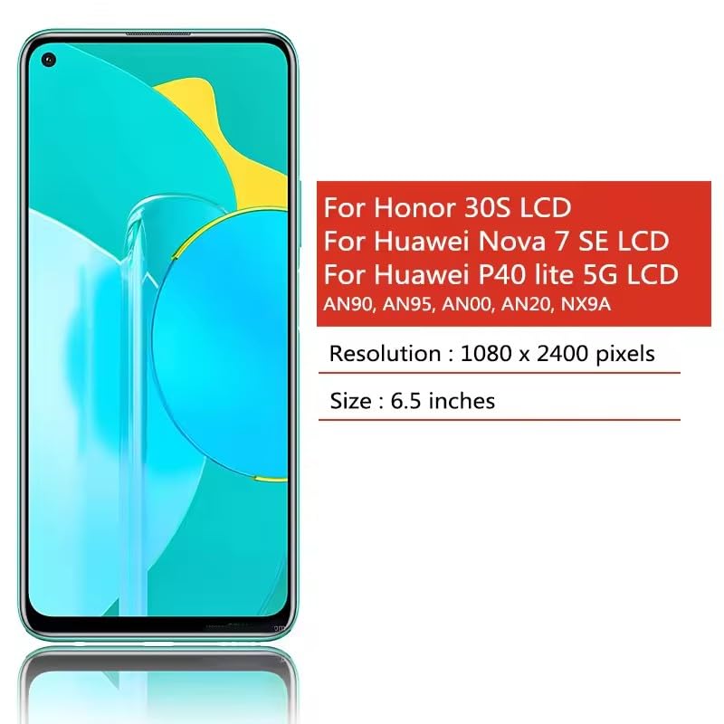 Écran LCD Huawei P40 Lite 5G remplacer vitre cassée Honor 30S - 2