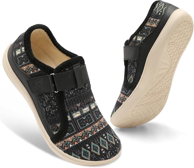 Image of Spesoul Wide Womens Slippers Adjustable House Shoes Indoor Outdoor Barefoot Slippers Cozy Walking Shoe Swollen Edema Diabetic Shoes 7 Wide