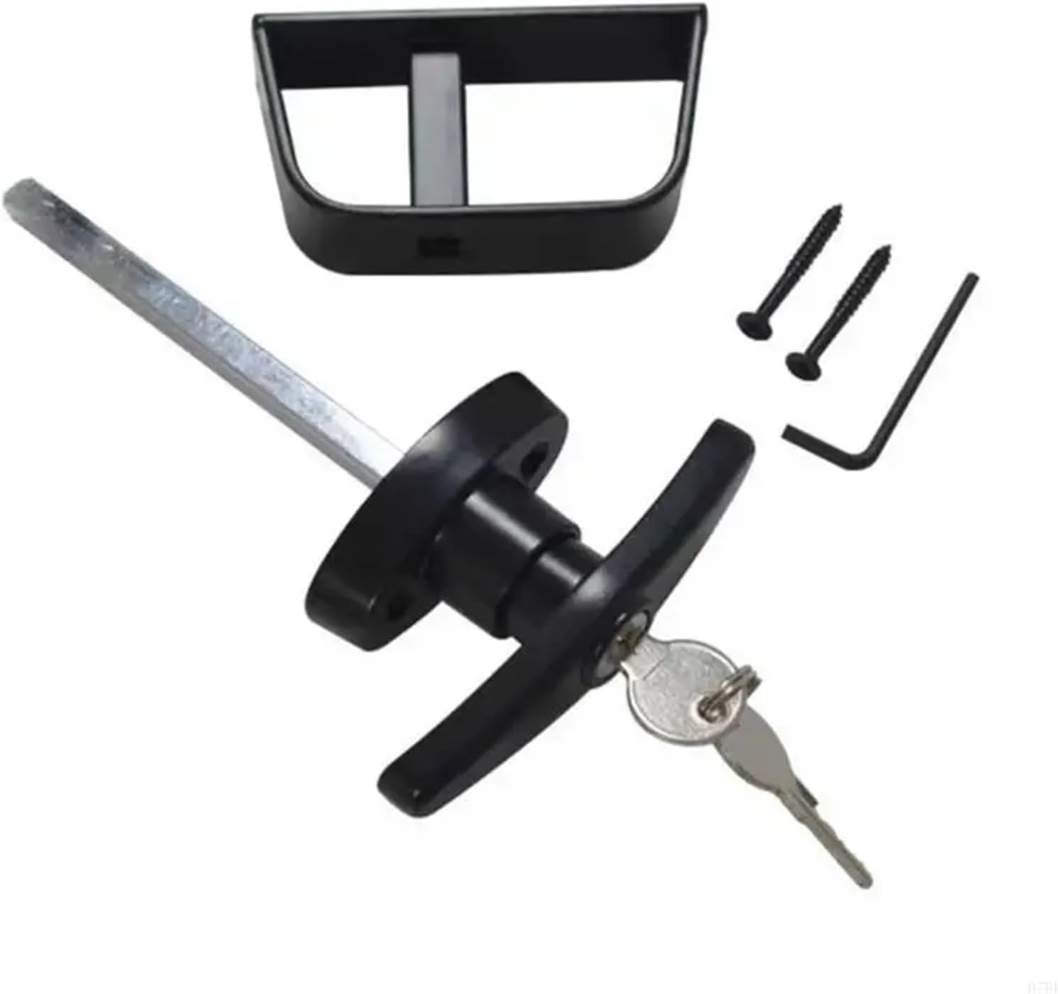 Shed Door Lock Latch 6Pcs Long Handle Lock Set with Stem & Keys Heavy Duty Black Handle Lock & Keys for Various Structures