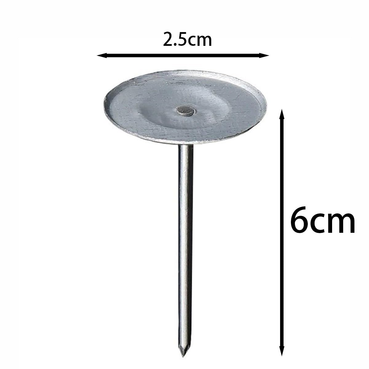 Dämmstoffdübel 2.5cm Teller Längen 3000-3500Stück – Schlagdübel WDVS Styropordübel für EPS Polystyrol, Fassadendämmung, Verzinkte Nägel Pinnwände für Möbel, Stecknadeln