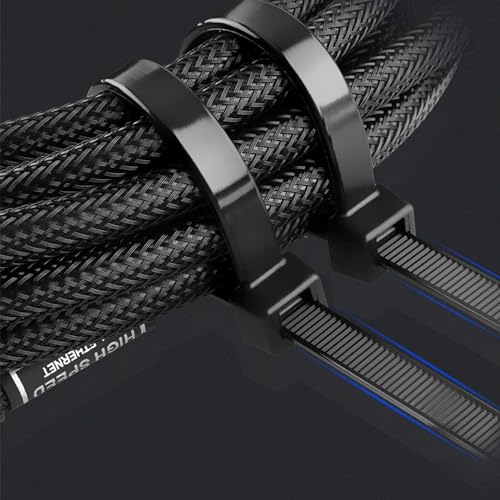 200Pcs 8Inch Heavy Duty Industrial Zip Toes,40lbs Tensile Strength Releasable Black Cable - image 2