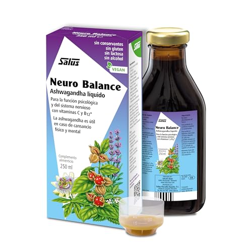 Salus - Neuro Balance Suplemento, en Formato de 250 ml, Para el Equilibrio Físico y Mental - Contiene Ashwagandha, Extractos Vegetales y Vitaminas B12 y C