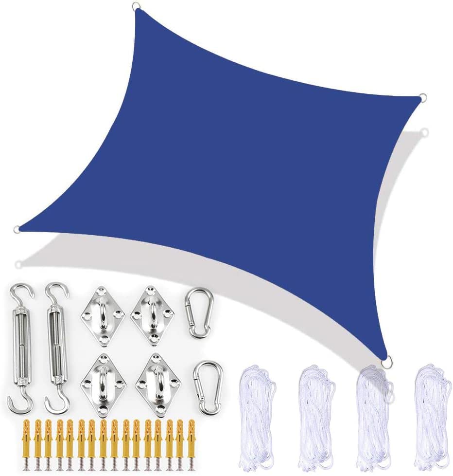 Voile d'ombrage 4,6m avec kit de fixation imperméable pour terrasse