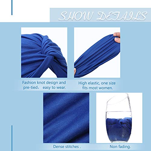 image for SATINIOR 4 Pieces Turbans for Women Soft Pre Tied Knot Fashion Pleated