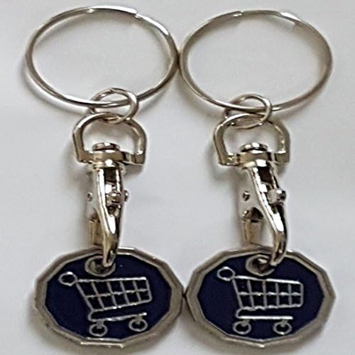 2 X FABULOUZ NEW SHAPE 12 Edge Sided Trolley Token £1 Coin Pound Shopping Key Ring Clasp Supermarket Locker Gift(TROLLEY DESIGN)