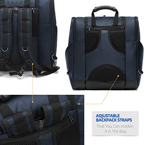 Turnway Ski/Snowboard Boot Bag/Skating Bag | Store Gear, Jacket, Helmet, Goggles, Gloves & Accessories | Travel With Waterproof Exterior & Bottom, Venting & Grommets For Snow Drainage (Blue) #TOP4