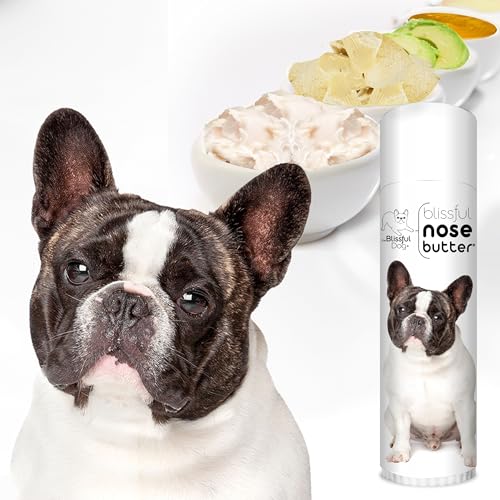 Image of The Blissful Dog French Bulldog Pied Nose Butter for Dry, Cracked Skin, Lick-Safe Dog Nose Balm with Moisturizing Shea Butter, Almond, Olive, and Essential Oils, Pet Supplies, Uncented, 0.50 oz.