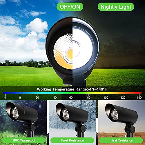 Intwell 30W Led Landscape Spotlight, Flag Pole Light,110-260V Outdoor Spotlights Weatherproof Landscape Lighting With Stake Us, 3-Plug 8.2Ft Cord 2Pack, 3000Lm,(6000K Cool White) #TOP2