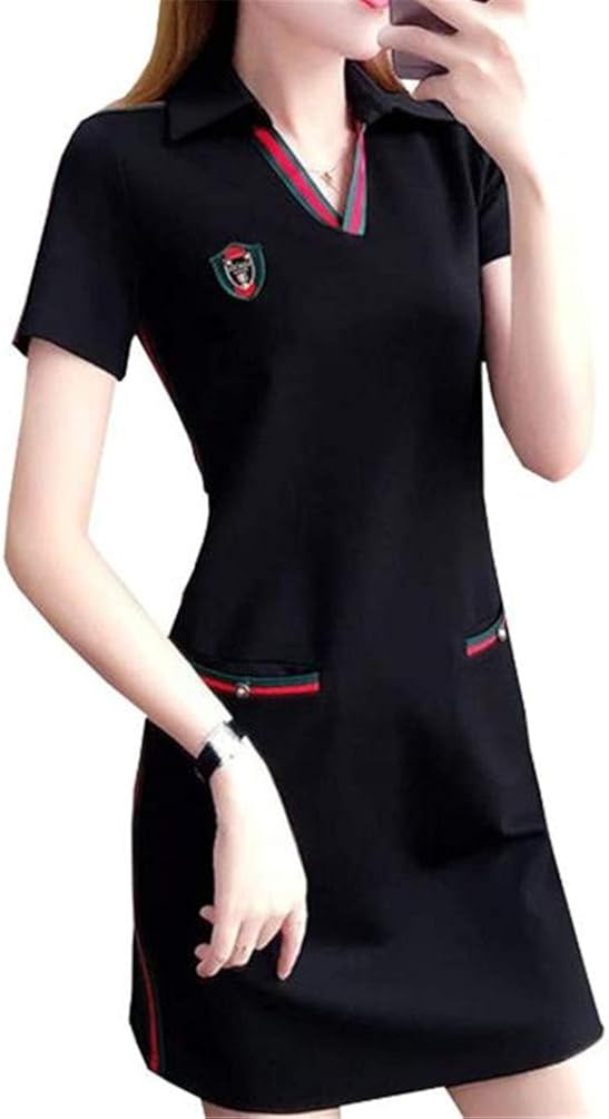 Taishan レディース テニスウェア Vネック Tシャツ 半袖 夏 ワンピース 運動 ジャージ ゆったり カジュアル スポーツウェア 受注生産品 吸汗 快適 可愛い