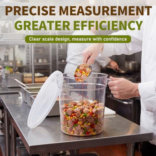 Image of Ziliny 1 Pcs 4 Qt Dough Proofing Container with Lid and Red Scale, White