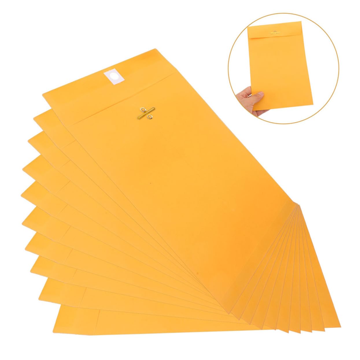 SHOWERORO Sobres de Papel Kraft Resistentes con Cierre de Presión 100 Unidades Tamaño Carta para Almacenamiento de Documentos Y Envío por Correo