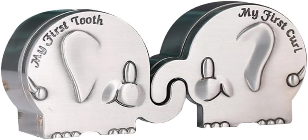 1Pair Shaped Keepsake Box for Newborn Hair and Teeth Storage Durable present for Shower Birthdays Christening and More