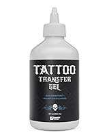 Vista 1 de Essential Values Solución de gel de transferencia de tatuajes (8 onzas líquidas) para plantillas afiladas, oscuras y limpias, líquido
