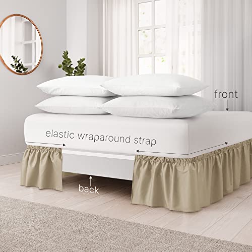 Ruffled Beige Twin Bed Skirt – Hotel-Quality Ruffles For Twin Beds With 15 In. Drop – Elastic Wrap Around Dust Ruffle Twin Bedskirt For Easy Fitting With Brushed Fabric By Cgk Unlimited #TOP2