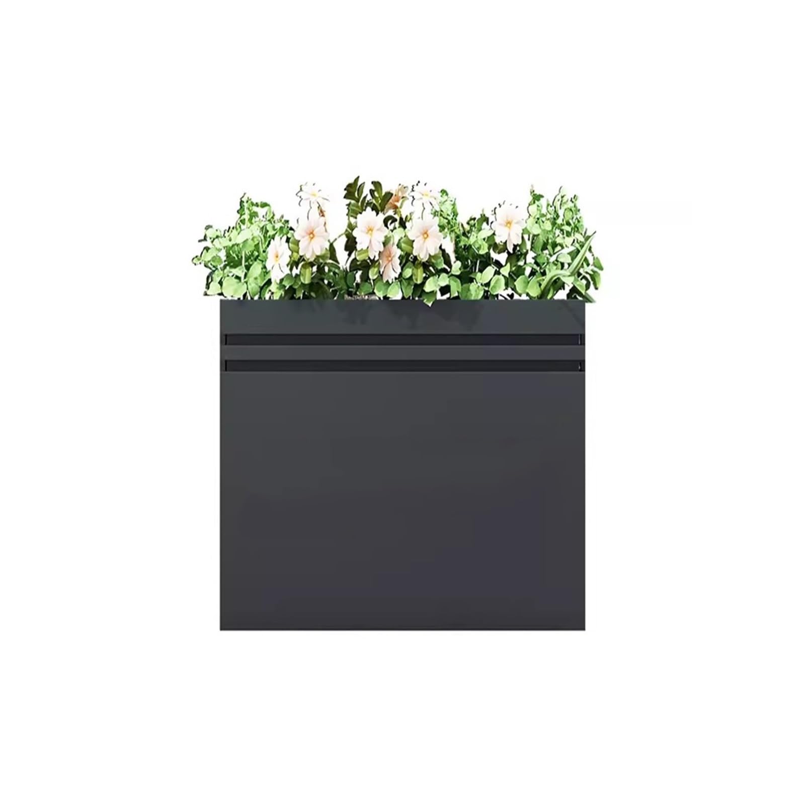 Xujuan-0227 One Color Bench With Planter Box Outdoor Flower Box Fence Commercial Street Flower Trough Metal Planting Flower Pot
