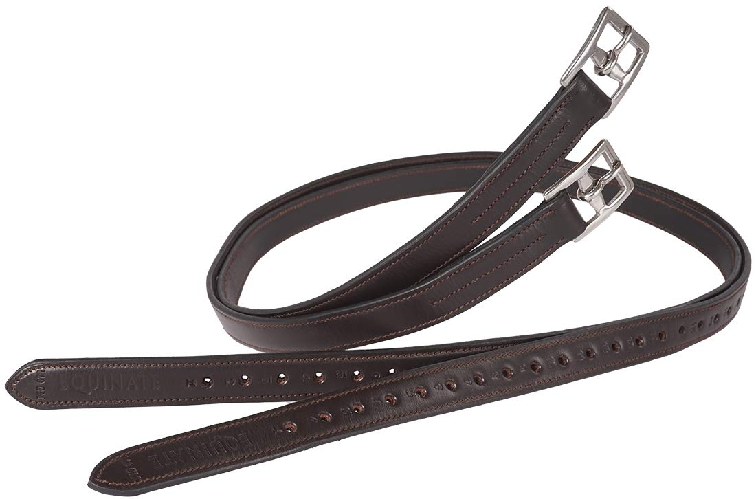 Equinate Leder Steigbügelriemen Superior mit Edelstahlschnallen