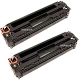INK4WORK 2 Pack Replacement Toner Cartridge for HP CB540A (125A) Black Laserjet CP1215, CP1515N, CP1518ni, CM1312