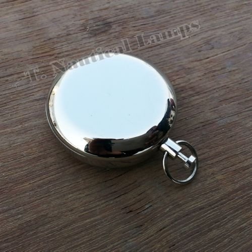 Brújula de Bolsillo Náutica de Latón Niquelada Juego x5 miniatura 1