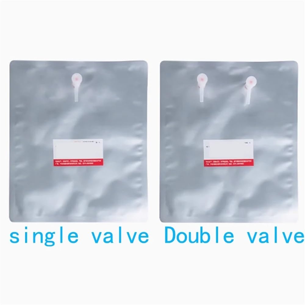Cristalería de Laboratorio Bolsa de muestreo de aluminio de 5 piezas, bolsa de recolección, bolsa de recolección, válvula simple y doble(0.1L double valve)