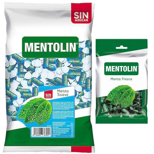 Mentolín caramelos duros menta suave s/a bolsa 1kg y de regalo menta fresca bolsa 200g