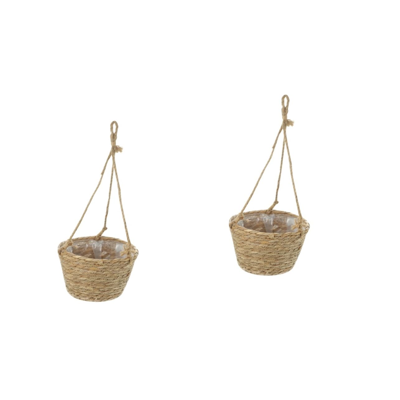 Pots de fleurs suspendus en rotin tressé HEMOTON lot de 2 pour décoration murale