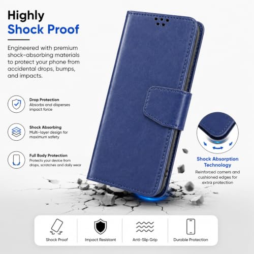 Image of SBMS Flip Cover for Oppo K13 5G Back Cover Case with Magnatic Closure | Inbuilt Stand | Card & Money Pocket (Blue)