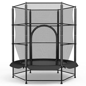 Trampolin für Kinder,Trampolin Outdoor Ø140cm,Trampoli n Indoor Kinder mit Sicherheitsnetz,Gartentramp... für Training & Unterhaltung,bis 50 kg,Spielzeug Geschenk (Schwarz)