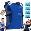Cooling Vest with 8 Reusable Polymer Crystal Ice Packs - Long-Lasting Cooling Vest for Men & Women, Adjustable Fit for Outdoor Work, Motorcycle, Sports & Heat Relief