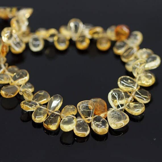 Citrine dorée véritable perles briolette haut de gamme pour joaillerie artisanale