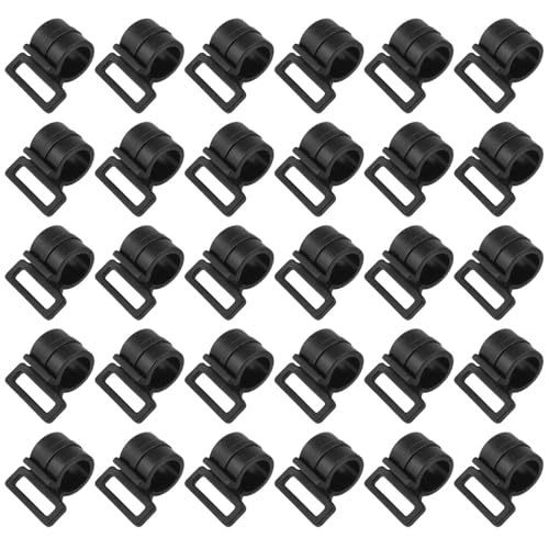 PIYANYO Tent Pole Clips Tent Pole Clip C-Type Clamp Tent Pole Attachment Clips for Large Tents with Sunshade 9.5mm (3/8 in) Poles 30PCS
