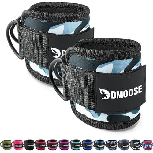 DMoose Fitness Ankle Strap for Cable Machine - One Size Fit with Premium Padding Cuffs - Cable Kickback Ankle Straps - Gym Attachments - Booty Workouts, Hip Abductors, Workouts & Lower Body Exercises