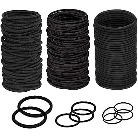 Haargummis, Schwarz haarbänder 60 Stück Sortiert 3 Größen Cover