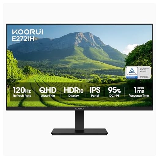 KOORUI 27 Inch QHD (2560x1440) IPS Ultra-Thin Computer Gaming Monitor, 100Hz Refresh Rate, DCI-P3 95%, FreeSync & G-Sync, 1ms MPRT, VESA 100x100mm, Tilt Adjustable for Game and Work
