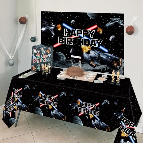 Heboland 2 Pack Space Birthday Table Cloth, Galaxy Theme Party Large 137 x 274cm Rectangular Plastic Tablecloth | Astronaut Galaxy Starship Tablecloth for Boys Kids Party Decorations - Image 6