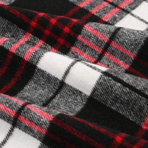 Image of IDEALSANXUN Women's Fall Winter High Waisted Wool Plaid A-line Long Skirt