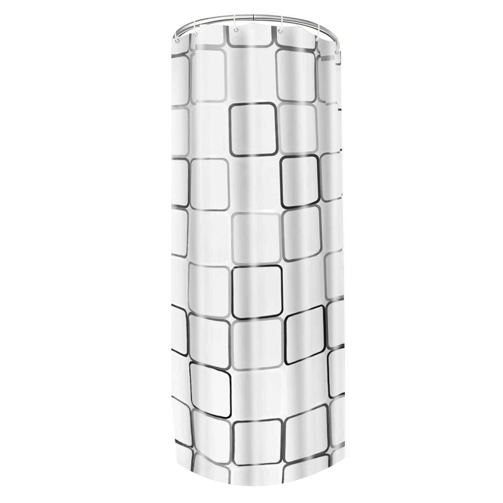Barra de cortina de ducha curvada de acero inoxidable, diseño en forma de U, soporta hasta 20 kg, perfecta para baños, inodoros, vestuarios, resistente al óxido y fácil de instalar.