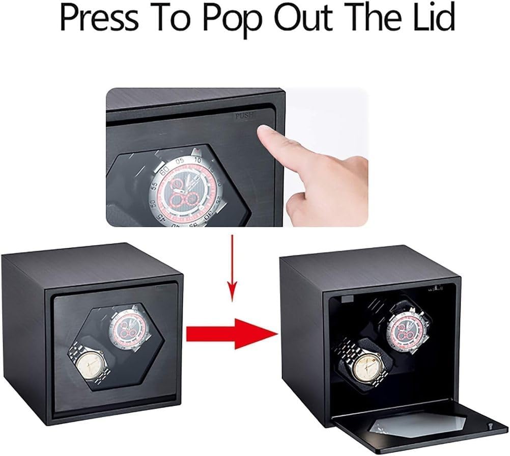 Automatic Watch Winder 2+0 Double-Head Metal Casing Automatic Watch Winder, Mechanical Winding Box, Motor Vibrator, Watch Storage Rotating Display Cabinet