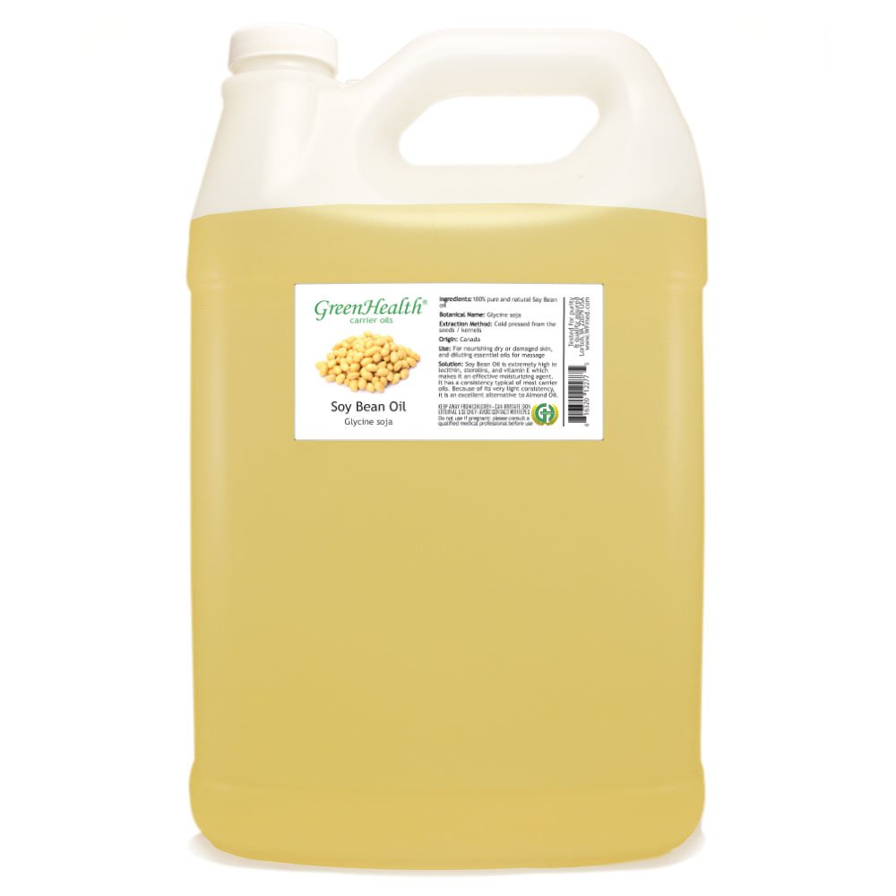 Soybean Oil – 100% Pure & Natural Carrier Oil for Skin, Hair, Massage & DIY | Cold Pressed, Hexane-Free | 1 Gallon (128 fl oz) Clear Plastic Jug
