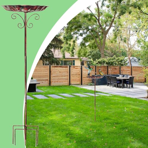 Bain d'oiseaux extérieur avec mangeoire de terrasse en métal ajustable