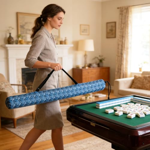 Bolsa impermeable azul para almacenamiento de tapete Mahjong 35 pulgadas miniatura 5