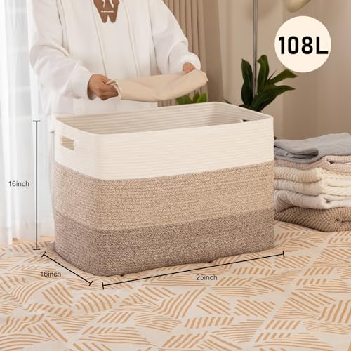 image for OIAHOMY 108L Super Large Blanket Basket, 25”x16”x16”(108L) Recta