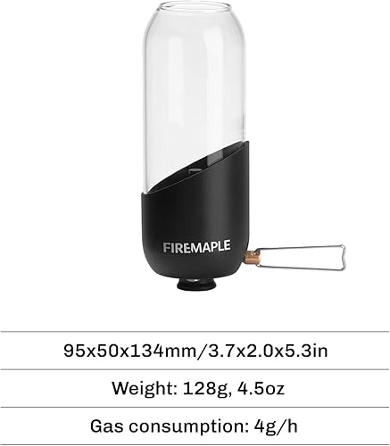 Miniatura 2 de Fire-Maple Farol naranja para acampar de vidrio, acero y aluminio | Recipiente de combustible de propano o isobutano hermosas luces | No necesita