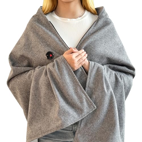 Heating Pad Heated Shawl Wraps for Women Portable Heated Shawl 29.53 × 57.09 (75x145CM) Extra Large XXXL 3 Heating Levels Heat Pad Gifts for Women and Mom