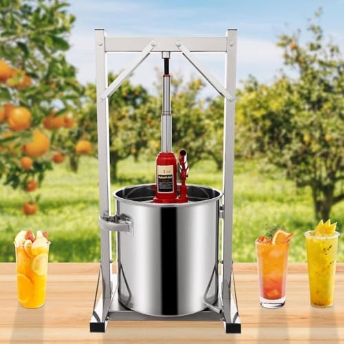 12/22/36L Fruit Wine Press - Manual Juice Maker & Grape Crusher, Stainless Steel Barrels for Home & Outdoor Wine Making, Hand Press Squeezer, Commercial Quality