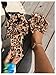 GORGLITTER Women's Bow Cute Sandals Trendy 2025 Graphic Print Dressy Open Square Toe Summer Slide Flat Sandals Brown Leopard 7.5