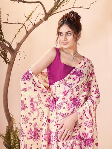 Image of Garden Vareli Women Georgette All Over Floral Printed Saree