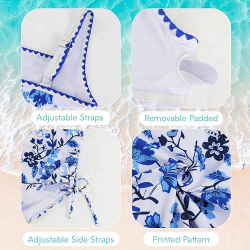Image of Weixinbuy Girls Swimsuit Ribbed Bathing Suit for Girls Adjustable Strap Color Block Summer Beach One Piece Swimsuit