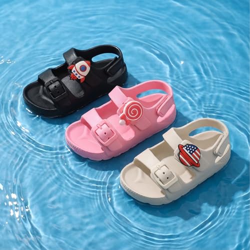 Image of ChayChax Toddler Boys Girls Double Buckle Sandals Children's Adjustable Back Strap Water Sandal