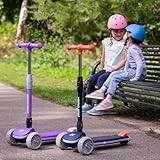 Zoom Cruzer Kids 3 Wheel Scooter - Big Wheels Light Up Scooter For Girls Age 4-10 - Height Adjustable Handlebars - Easy Foldable Design (Colour Purple) - Image 8