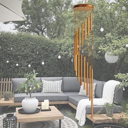 Image of Large Memorial Feng Shui /Vastu Wind Chimes for Home, Office, Indoor & Outdoor Decoration | Elegant 15 Aluminum Alloy Tuned Tubes for Positive Vibrations Energy Flow